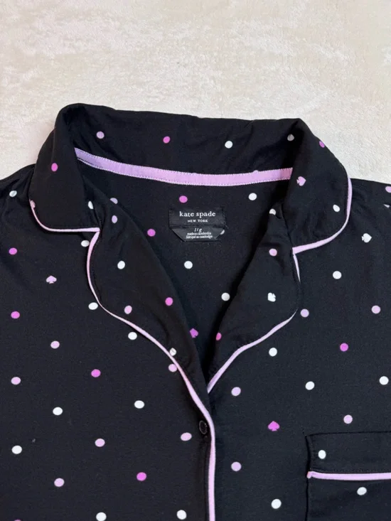 Kate Spade Summer Pajama Set Polka Dots NWOT Size Large - Picture 4 of 5